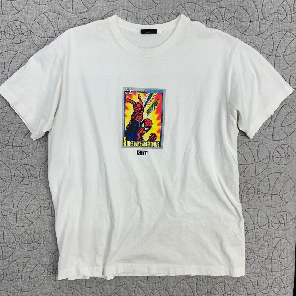 Kith Marvel Spider-Man Web Shooters Tee White Graphic / Mens XL
